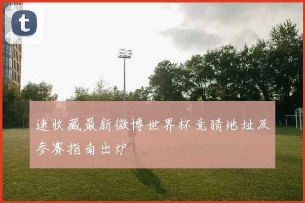 速收藏最新微博世界杯竞猜地址及参赛指南出炉